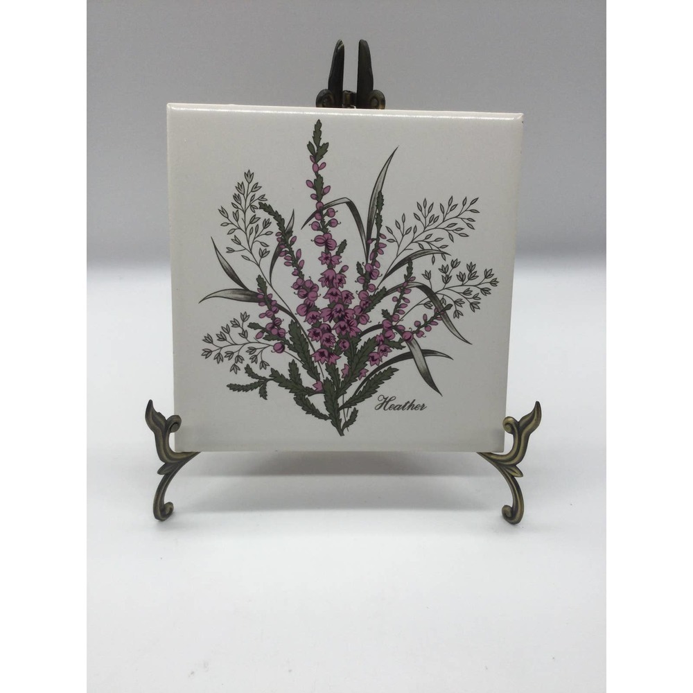 Vintage 6”‎ Heather trivet purple cotagecore spring country farmhouse decor